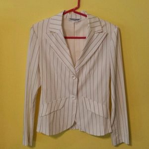 Pants suit white stripped summer