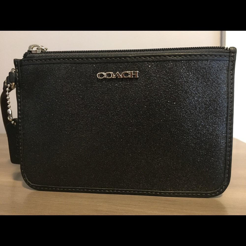 Black sparkly coach wristlet