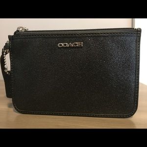 Black sparkly coach wristlet