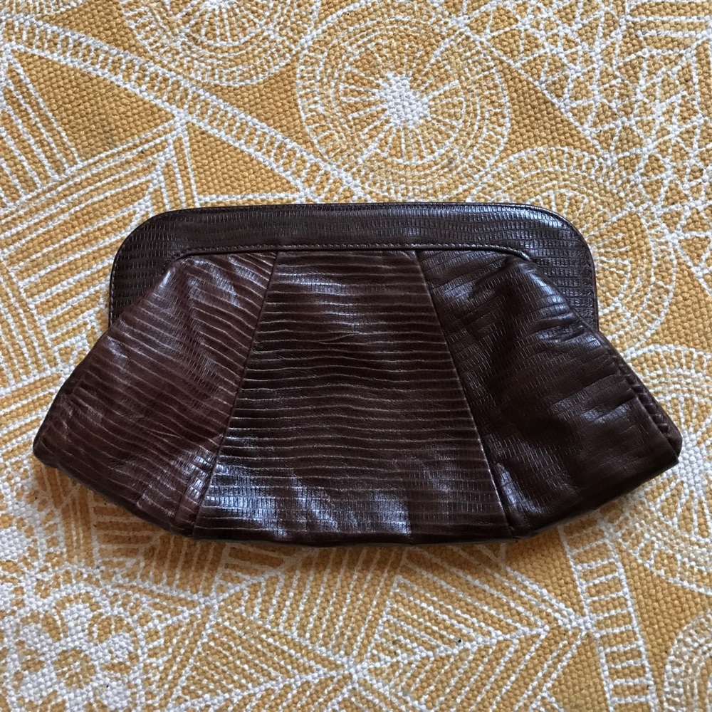 Lauren Merkin Brown Leather Clutch