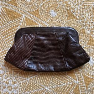 Lauren Merkin Brown Leather Clutch