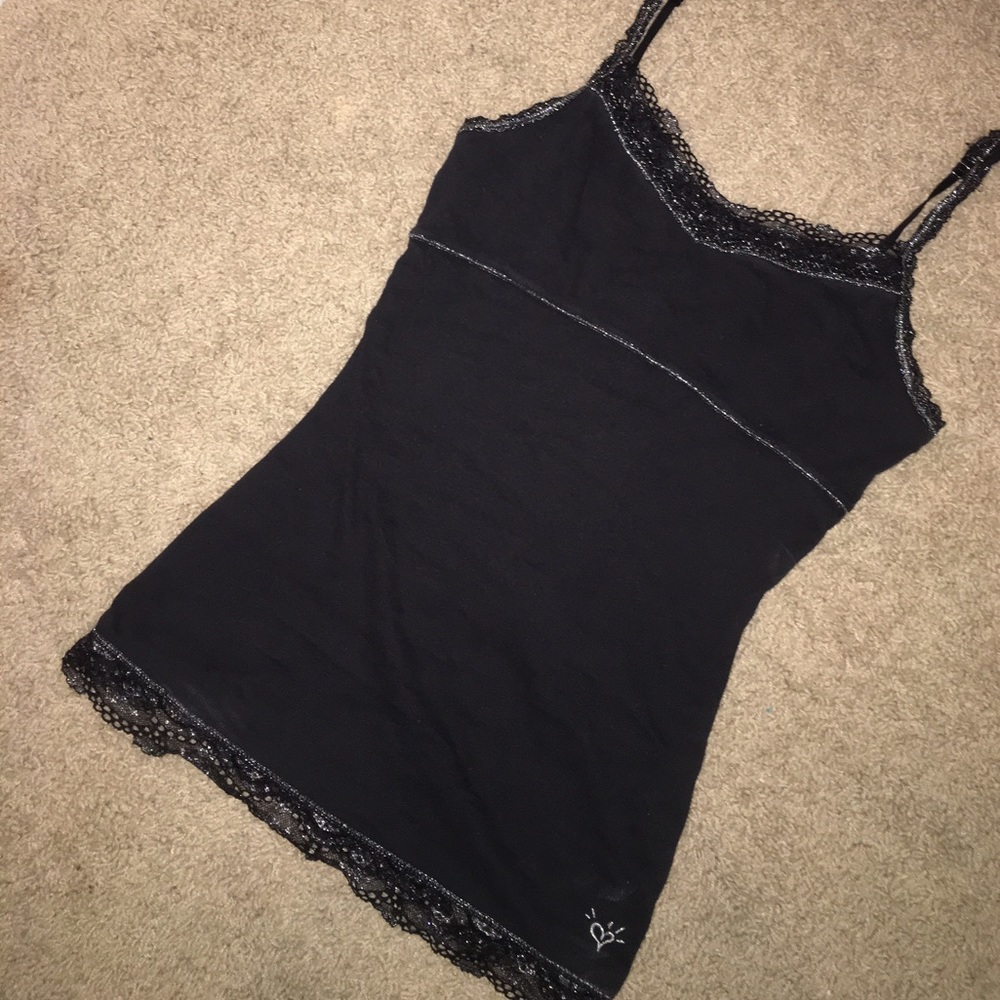 Justice Black Cami with Lace