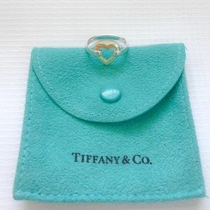 Tiffany & Co. Silver w/Gold Heart Ring