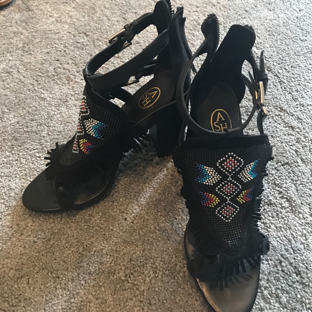 Black with rhinestone heels