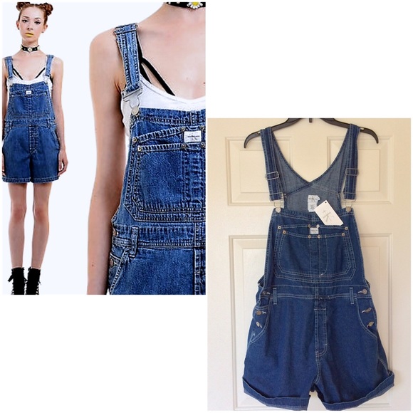 Calvin Klein Denim - True Vintage 90's cK Overalls shortalls shorts L