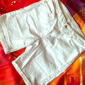 Michael Kors White Denim Bermuda Shorts