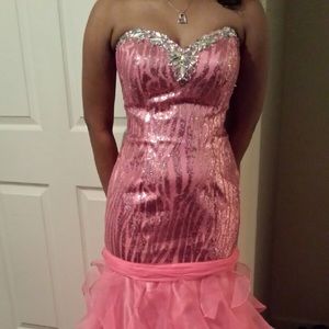 Pink sequin mermaid prom/homecoming dress