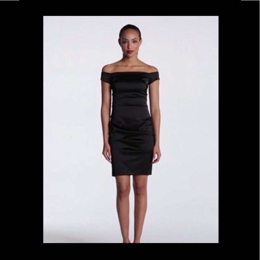 Betsy & Adam off the shoulders little black dress
