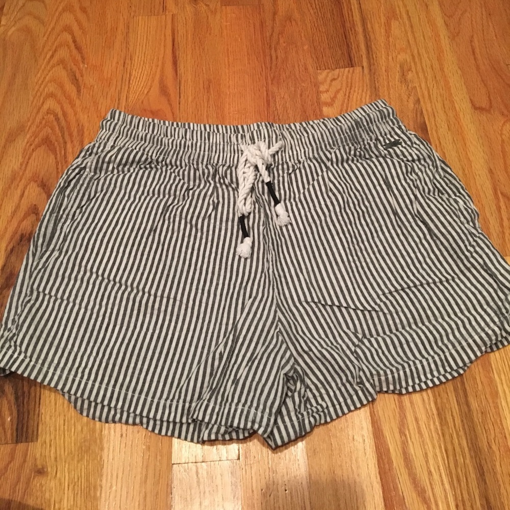 Black/ White Striped Shorts