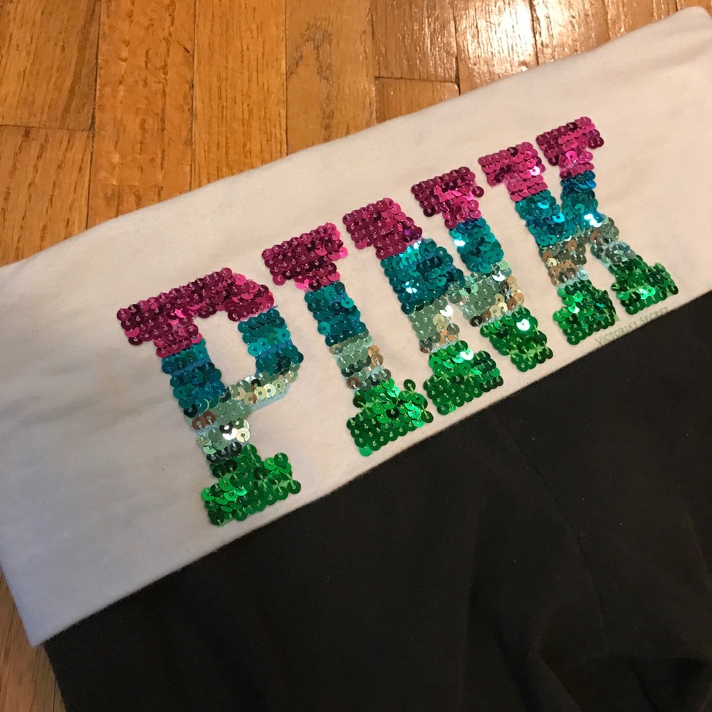 SOLD PINK sequins yoga crop