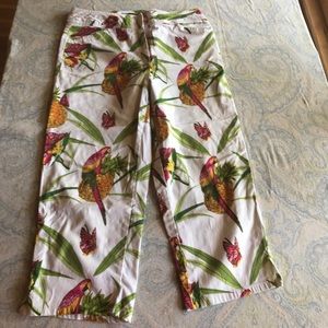 Cute pineapple and parrot capris