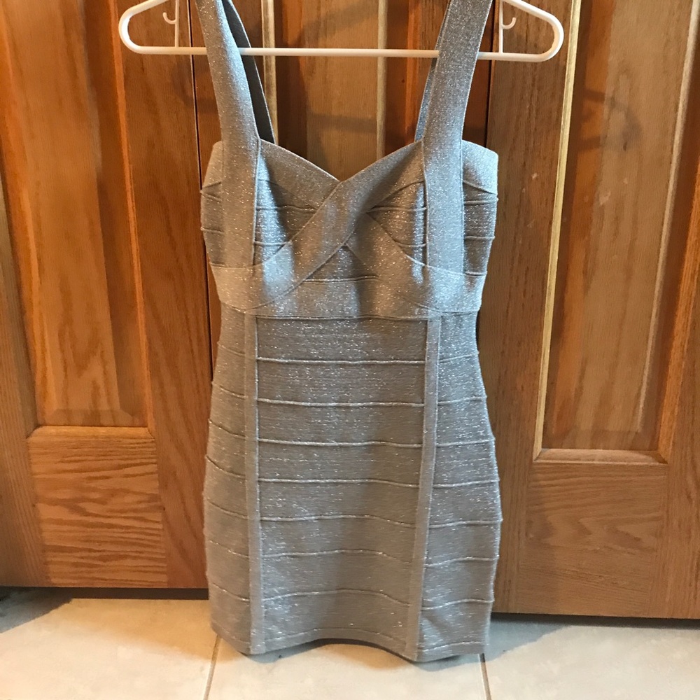 Silver mini dress