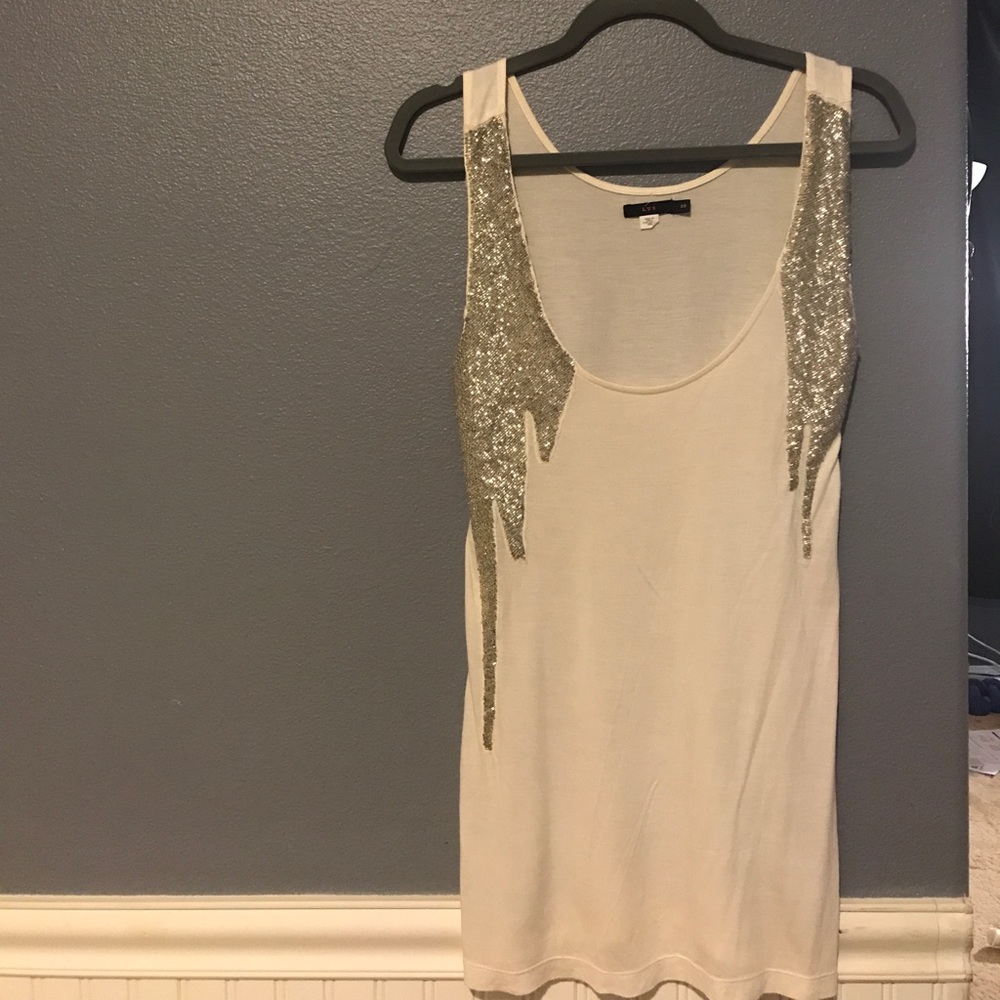 Lush white and sequin tank