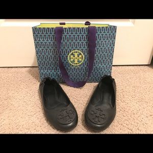 Tory Burch REVA Pebbled Leather Ballerina Flats
