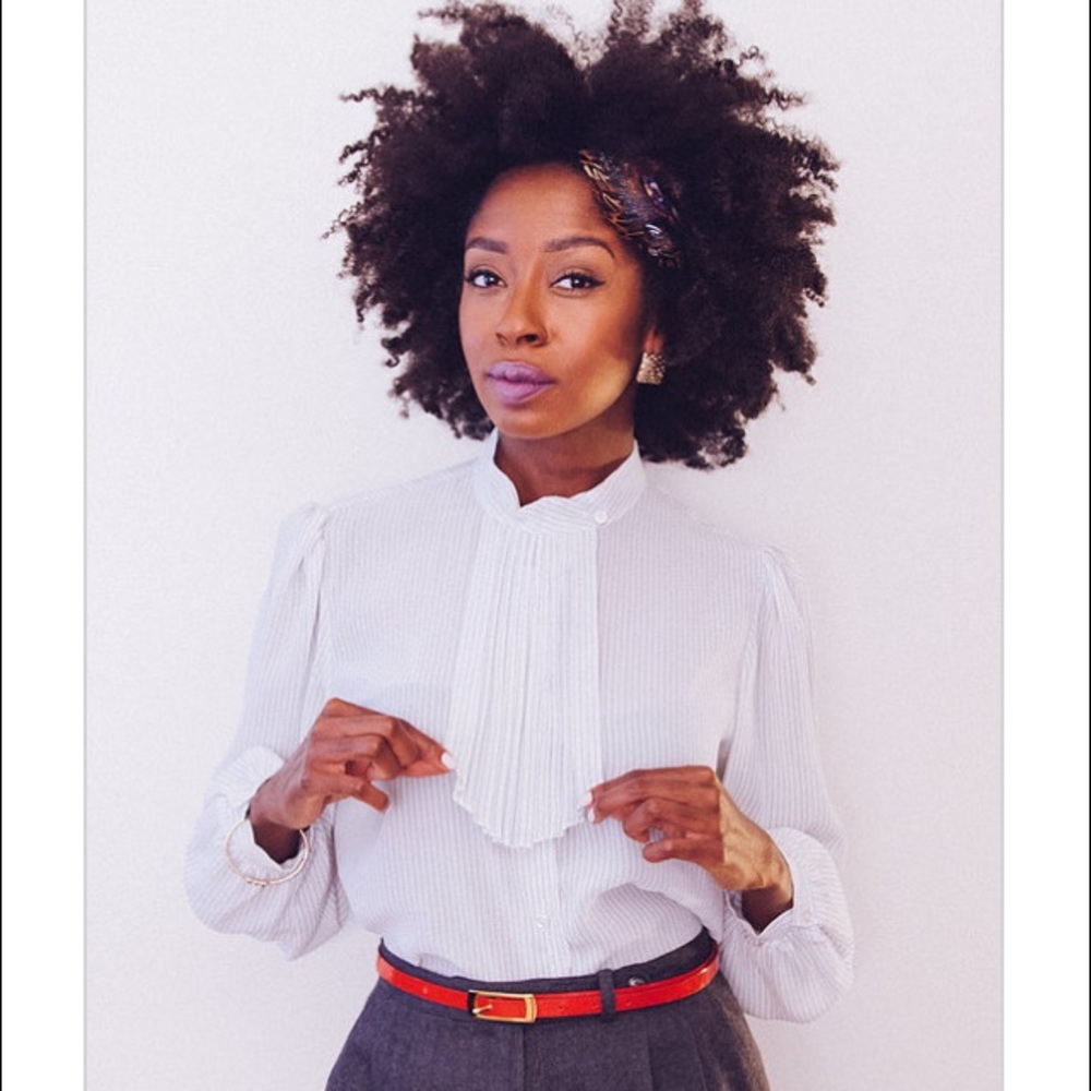 Vintage pleated career blouse