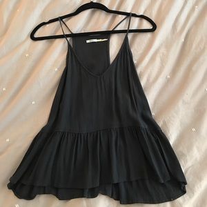 URBAN OUTFITTERS - Dark Grey Peplum Tank Top