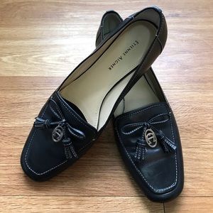 Etienne Aigner Black Leather Tassel Flats