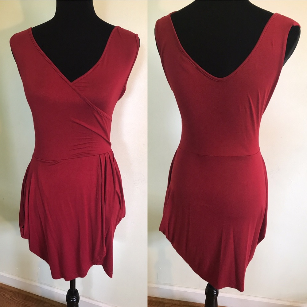 Red Skater Dress With Pockets