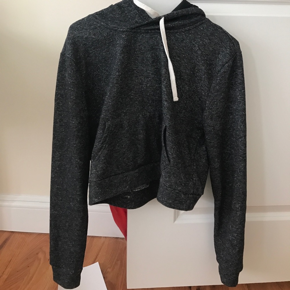 dark gray cropped hoodie