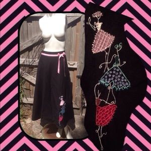 Gabby D Black A Line Embellished Ladies Skirt L