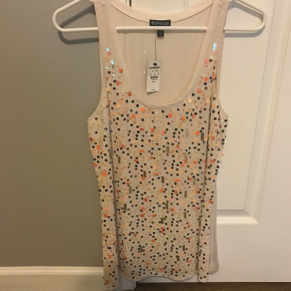 Express Sequin tank top NWT