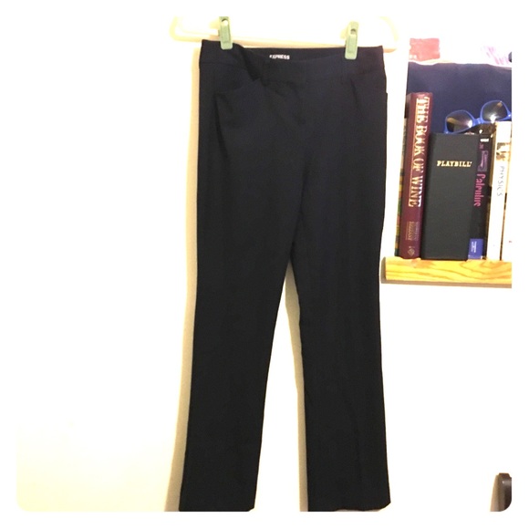 Highly Rated Express navy pinstripe Editor pants - Picture 2 of 5