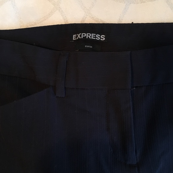 Highly Rated Express navy pinstripe Editor pants - Picture 5 of 5