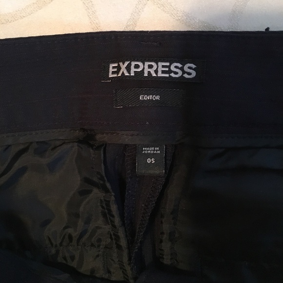 Highly Rated Express navy pinstripe Editor pants - Picture 4 of 5