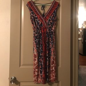 Colorful flying tomato dress with tassel tie back