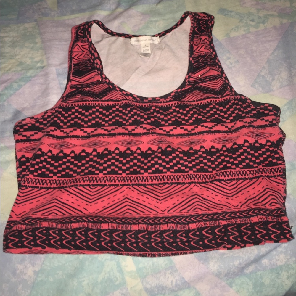 Tank top crop top, peach and black