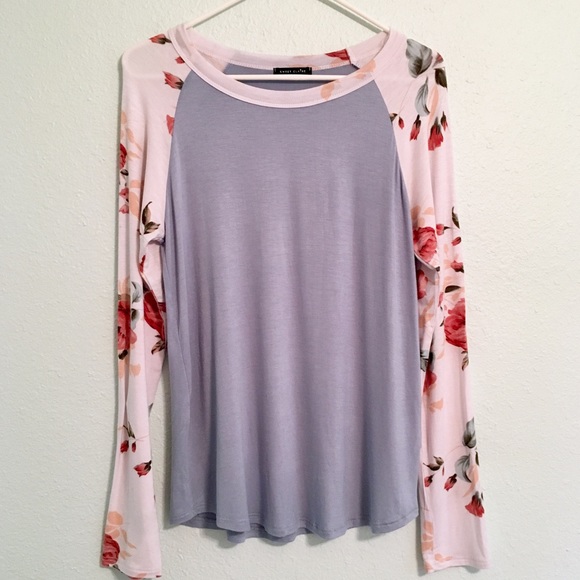 Sweet Claire Tops - •Sweet Claire• Floral Sleeve Raglan