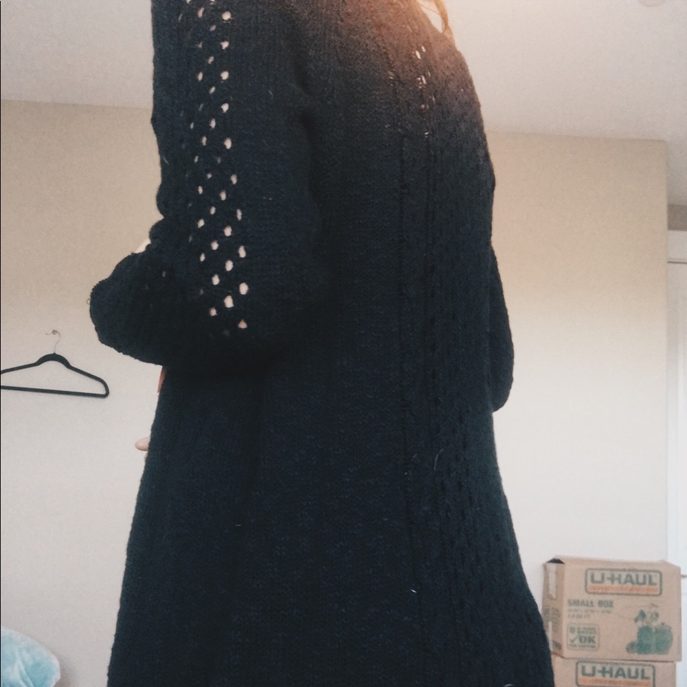 oversized black cardigan