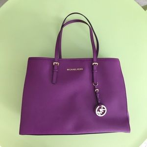 Michael Kors purple tote bag