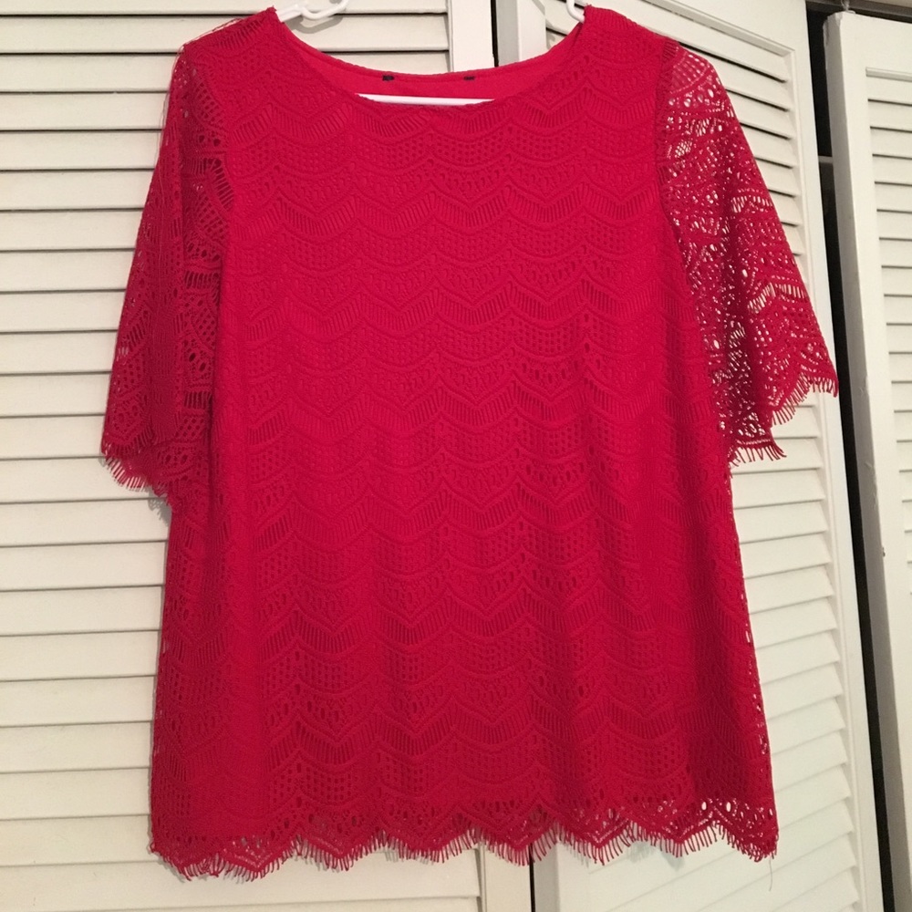 Red Lace Blouse