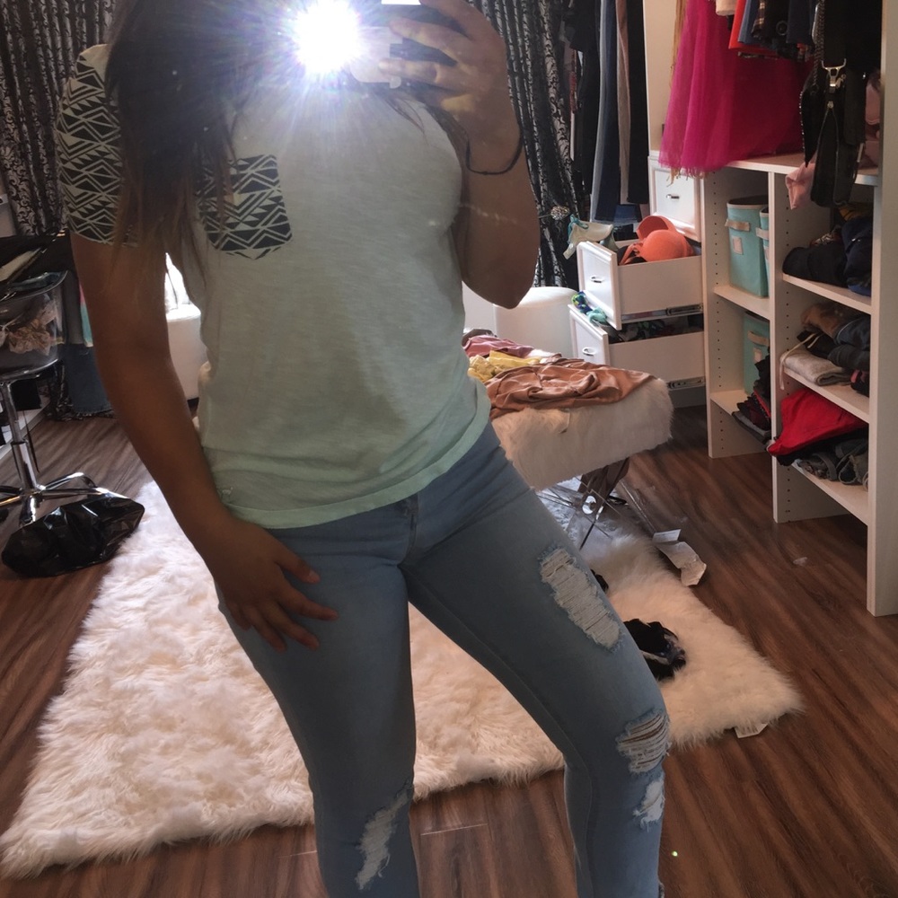Victorias Secret Turquoise Tee with design