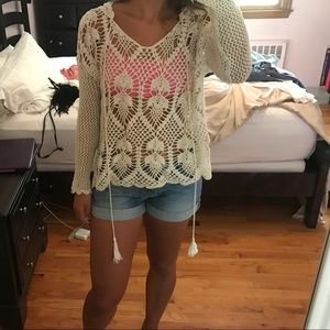 Free People Crochet Hoodie Excellent condition!!