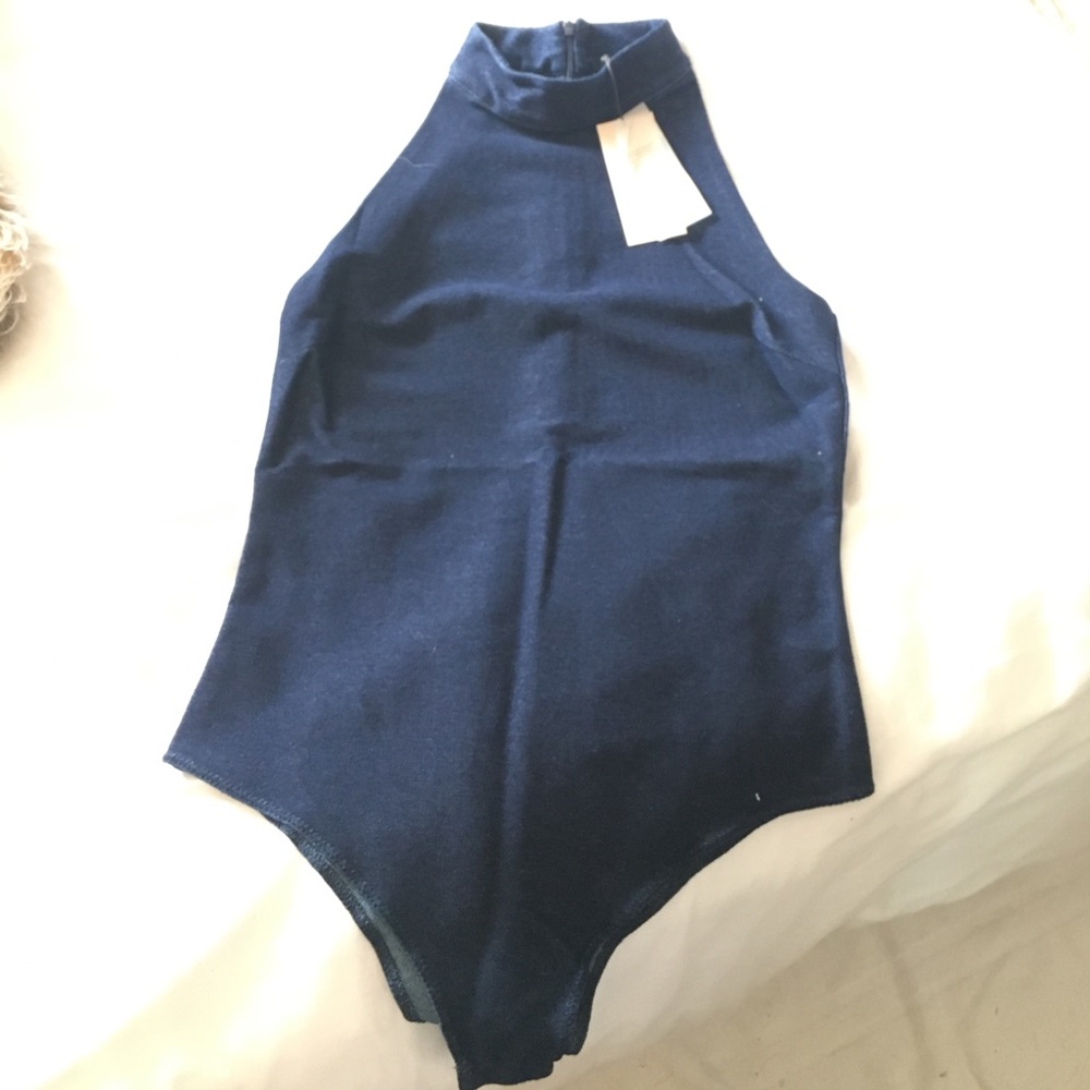 Jersey denim body suit