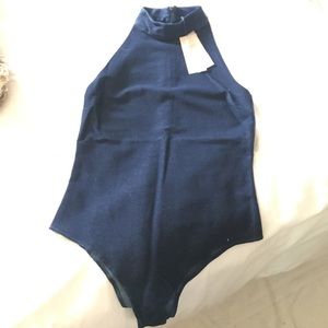 Jersey denim body suit