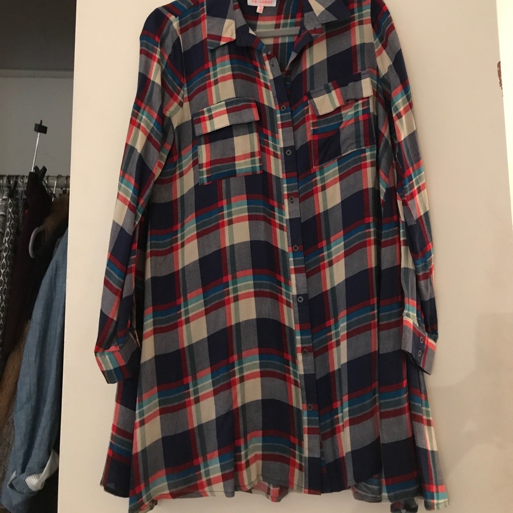 Plaid shirt dress