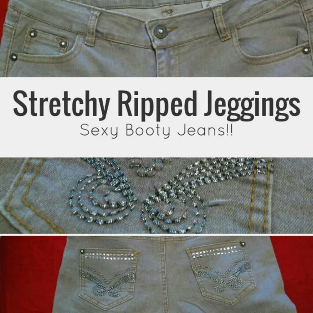 Grey Ripped Jeggings!!