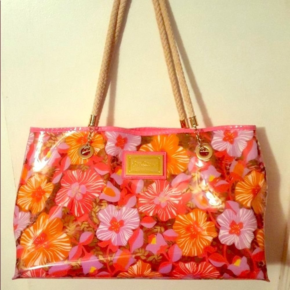 Rare Lilly Pulitzer Large Clear Tote