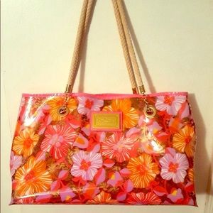 Rare Lilly Pulitzer Large Clear Tote