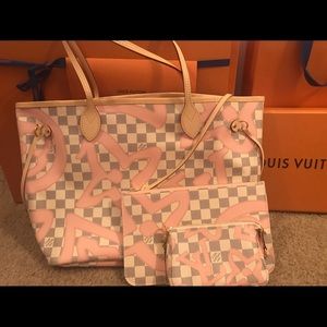 LV limited ed. Tahitian neverfull & mini pochette