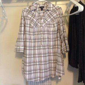 Lane Bryant long top plaid