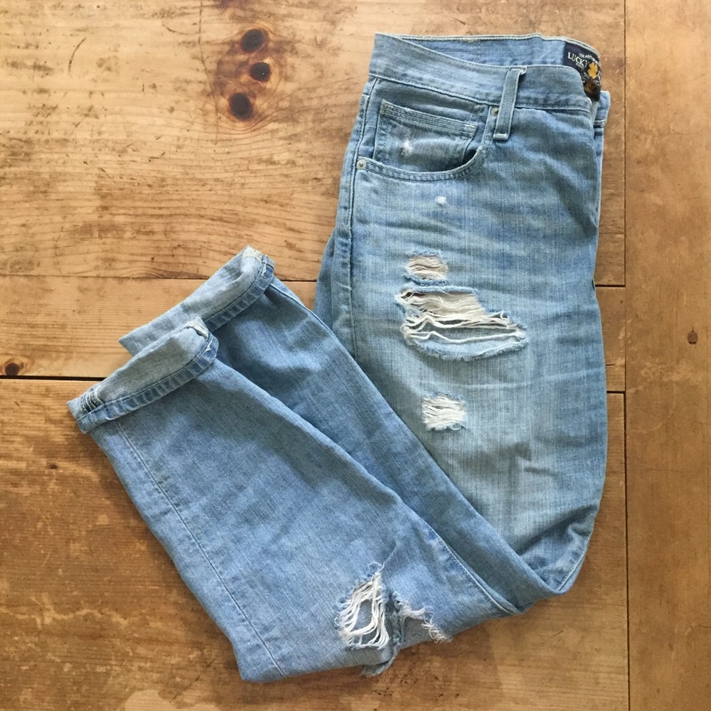 Lucky Brand Ripped Boyfriend Jeans