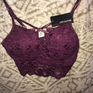 Burgundy Laced Bralette