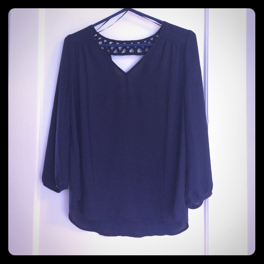 NWOT Navy Blouse