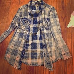 Grunge Style Flannel Blue Plaid - Primark