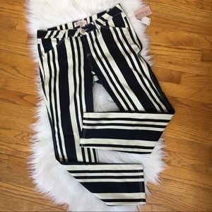 Philosophy Black & White Striped Jeans