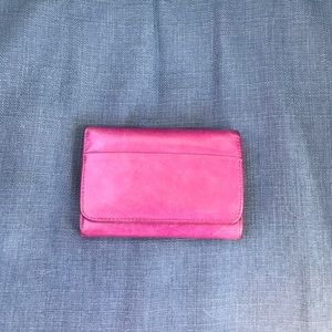 Hobo pink trifold wallet